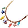 VORILO Elegante collana con ciondolo a forma di pesce a tema Oceanics, realizzata in acciaio inossidabile e ceramica
