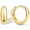 Bestyle Orecchini Cerchio Argento 925 Donna Oro/Argento Anallergici Chunky | Piccoli Orecchini Cerchio Oro Placcato 14K alla Moda Leggeri, Larghezza 8/10/12/14/16/18/20 mm, Regalo per Ragazze Mamma