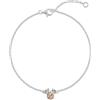 Disney Braccialetto in argento Sterling 925 con pietra portafortuna di Minnie, 17,5 cm con estensione da 2,5 cm