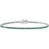 t♀d♂ jewels Bracciale Tennis in Argento 925 3mm Rodiato con Zirconi Verde Taglio Diamante da donna e da uomo
