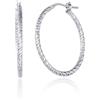 Diamond Treats Orecchini a Cerchio con Taglio Diamante in Argento 925, Orecchini a Cerchio Attorcigliati per Donna e Ragazza, Orecchini Cerchio da 15 mm a 70 mm di Diametro