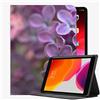 YENDOSTEEN Custodia per iPad Air 3 10,5 2019 & iPad PRO 10,5 2017 con Porta Pencil,per iPad 10.5 2019/2017,Fiori viola a quattro petali Riattivazione/Sospensione Automatica,Supporto per Pencil