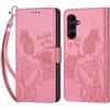 KENHONER Custodia per Samsung Galaxy A35 5G Cover, Rosa | Portafoglio in Pelle PU Retro, Antiurto Flip, Slot per Schede, Funzione Stand, Chiusura Magnetica
