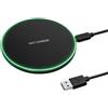 CDQZAIKEJI Caricatore rapido 20W Qi Caricatore Induttivo Ricarica Rapida Senza Fili per Smartphone Auricolari Pad di Ricarica LED Antiscivolo Design in Metallo