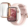 Blueshaweu Custodia compatibile per smartwatch AcclaFit/AOYBWK P5 1,85, flessibile TPU protezione completa con pellicola protettiva antigraffio Custodia per XIAOMI REDMI Watch 6 Lite (Rosa)