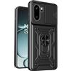 YANJIEER ESONG Cover Antiurto per OnePlus 15R 5G, Custodia Armor Protettiva di Grado Militare, Scorrevole Fotocamera Proteggi, Magnetica Anello Supporto,Hard PC&TPU Bumper Case Nero
