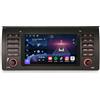 Erisin Qualcomm Android 16 BMW X5 E53 Autoradio Bluetooth GPS Navigatore | 8-Core 8GB+128GB 7 pollici Schermo IPS CarPlay Senza Fili Android Auto WiFi 4G DSP DAB+ FM RDS USB Canbus Comando al volante