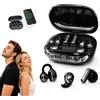 Generic Auricolari wireless Bluetooth 3 in 1 con clip e mini cuffie per dormire | Custodia per power bank ricaricabile, intercambiabile, con clip, per dormire e dormire, display digitale LCD intelligente con