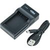 vhbw caricatore USB-C compatibile con Samsung NX1010, NX2020, NX200, NX2030, NX300, NX2000, NX1000, NX210 camera + cavo USB-C + LED