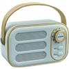 Doni Bomboniere 1 pz Speaker Bluetooth Retro Portatile Altoparlante Wireless Vintage Bluetooth 5.0 Stereo TWS USB TF Card AUX Mini Cassa Audio per Casa Viaggi Feste Regalo (Celeste)