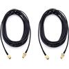 JZK JZ Confezione 2 cavi di prolunga per antenna WiFi RG174 da 5 m, cavo coassiale RG174 da SMA maschio a SMA femmina per 2G 3G 4G LTE, router, telecamera IP, ADS-B, GPS, antenna FPV