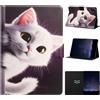 Generico DayQiQiPu Custodia per Honor Pad X8a/ Pad X8b NDL2-W09 (11,0 Pollici) Portafoglio con Caso a ribalta in Pelle PU Sottile Cover intelligente con Auto Wake/Sleep Motivo Gatto Bianco 02