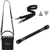 Taoricen Tracolla di ricambio + Maniglia in silicone per Marshall STOCKWELL 3/2, Esterno Viaggi Altoparlanti Cinghia Accessori Cinghia da trasporto e tracolla Set (Nero)