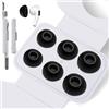 HEEKIM 3 paia di cuscinetti di ricambio in silicone, compatibili con AirPods Pro 1 e 2, antiscivolo, con kit di pulizia e custodia portatile, S/M/L, nero