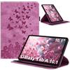 LSPCASA Custodia per Galaxy Tab A 10.1 2019 SM-T510/T515, girevole a 360° | Custodia a libro in pelle PU con funzione di supporto, portapenne, scomparti per carte di credito, per Galaxy Tab A 10,1