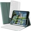 KTGGHG Custodia con tastiera per iPad 11ª generazione A16 2025 / iPad 10° generazione 10.9'' 2022 con tastiera magnetica Bluetooth rimovibile senza fili, auto sveglia/sonno, layout QWERTZ, verde scuro
