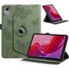 Generico DayQiQiPu Custodia per Lenovo Idea Tab 11 / Tab K11 Gen 2 TB336 (11,0 Pollici) Cover Supporto Multi‑angolo a Rotazione 360° Astuccio Stile Folio con Motivi Farfalle con Auto Wake/Sleep, Verde