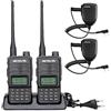 Retevis RT85 Walkie Talkie, Doppia Banda Ricetrasmittenti con Microfono | Radio Bidirezionale a Lungo Raggio con Display a LED 200 Canali VOX per Caccia, Campeggio