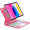 WINCHKING Magic Keyboard per iPad A16 11/10 Eme Generation 11 Pollici 2025/10.9 2022 | con Touchpad Multi-touch e supporto supporto per sbalzo sospeso, retroilluminazione 7 colori AZERTY francese tastiera, rosso