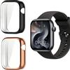 Blueshaweu Custodia compatibile per smartwatch AcclaFit/AOYBWK P5 1,85, flessibile TPU protezione completa con pellicola protettiva antigraffio Custodia per XIAOMI REDMI Watch 6 Lite (Nero+Rosa)