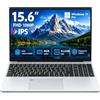 Aonim PC Portatile 15.6 Pollici FHD IPS,Notebook Win 11pro con Celeron N5095 (fino a 2.9GHz),8GB RAM DDR4, 512GB SSD,Tastiera Retroilluminata con Lettore Impronte,WiFi 5,USB 3.0,Mini HDMI,Argento