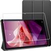 ebestStar - Cover per Lenovo Tab P12 (2023), Custodia Silicone Protezione Flip Magnetica, Slim Case Sottile, Nero + Vetro Temperato
