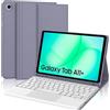 Tiiomioon Cover per Samsung Galaxy Tab A11 Plus/A11+ 2025/A9+ 11 Pollici con Tastiera | Touchpad Magnetico Staccabile Keyboard , Italiano QWERTY, Custodia Tastiera Senza Fili Bluetooth con Portapenna, Viola grigio