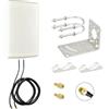 BOOBRIE Antenna direzionale 4G/5G 2×2 MIMO pannello antenna esterna 7-10dBi 700-3800MHz con adattatore SMA e staffa di montaggio regolabile, per router LTE/5G