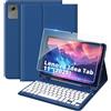EasyAcc Custodia con tastiera per Lenovo Idea Tab 11 Tablet 2025, Blu | Custodia con tastiera magnetica wireless Bluetooth QWERTZ per (TB-336ZU/TB-336FU) con portapenne e pellicola protettiva, blu