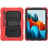 Lobwerk Custodia 4 in 1 per Samsung Galaxy Tab Samsung Galaxy Tab S7 T-870 T-875 11 Pollici + Telaio Rosso