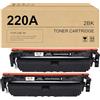 M4U SM4Y 220A Cartucce toner nero(con chip) compatibili con i modelli 220A W2200A 220X W2200X per Color Laser Jet Pro MFP 4302dw 4302fdw 4202dw 4202dn 4302fdn (nero, confezione da 2)