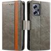 Generico DayQiQiPu Cover per Xiaomi Redmi Note 11T Pro/11T Pro+ (6,6 Pollici) Custodia in pelle PU con Patchwork Guscio Protettiva Anti-Skimming Custodia Portafoglio Flip Caso Business, Grigio