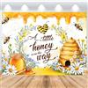 ASDCXZ Sfondo Baby Shower di Ape 2.2x1.5m, A Little Honey is on The Way Neonato Festa Sfondo Fotografico Nido d'ape Bombo Fiori Bambini Maschietti Bambine Baby shower Tema Festa Decorazioni Banner