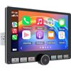 Haudio 360° Girevole Autoradio, 1 Din Bluetooth Stereo DSP con CarPlay Wireless e Android Auto, 10,1 Pollici Schermo Tattile IPS, Telecamera Posteriore, Mirror Link, Controllo Vocale, RDS/FM/AM, 2+64G
