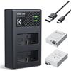 K&F CONCEPT LP-E8 Batteria e Caricabatterie Doppio Slot per Fotocamere Digitali Compatibile con Canon EOS Rebel T3i T2i T4i T5i, EOS 600D 550D 650D 700D, Kiss X4 X5 X6 X7