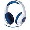 Konix PSG Cuffie gaming circumaurali con cavo PC, PS5, Switch 2 e Xbox Series X|S - Microfono 45° - Cavo 1,5 m - Jack 3,5 mm - Bianco e blu