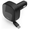 Hama Caricabatterie rapido per auto, 2 porte USB-C, cavo di ricarica estensibile, PD, 30 W, nero "