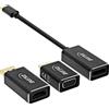 InLine 64109B - Set convertitore display USB, 6 in 1, USB di tipo C a DisplayPort, HDMI, VGA (DP Alt Mode), 4 K2 K, 0,2 m, colore: Nero