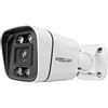FOSCAM V5EP 5MP POE Telecamera di sorveglianza con faro integrato e sirena di allarme, rilevamento di persone e veicoli, visione notturna, audio bidirezionale, funzione P2P, IP66 impermeabile