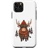 Christmas Highland Cow Custodia per iPhone 11 Pro Highland Cow Winter Beanie Plaid Scarf Farm Animal