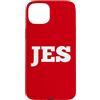 Jes Merch Custodia per iPhone 15 Plus Jes Targhetta con nome grande testo personalizzato retro abbinato personale