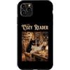 Cozy Cat Reading Cafe Library Art Custodia per iPhone 11 Pro Max The Cozy Reader Black Cat Book Cafe Ramen Coffee Library Art