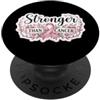 Stronger Than Cancer Pink Ribbonr Produc Più forte del cancro nastro rosa consapevolezza del cancro al seno PopSockets PopGrip Adesivo