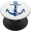 corda per ancoraggio in difficoltà vinta corda di ancoraggio blu navy grungy nautica vintage PopSockets PopGrip Adesivo