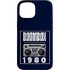 Retro Boombox 70s 80s Music DJ Cassette Custodia per iPhone 15 Boombox - Lettore CD con audiocassetta, radio AM FM 1980
