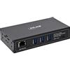 InLine Industrie - Hub USB PoE a 4 porte, Gigabit Ethernet, 5 Gb/s, 60 W | 3 USB-A, 1 host USB-C, Gigabit Ethernet, IEEE802.3bt, fino a 45 W per il dispositivo host, senza alimentatore esterno