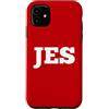 Jes Merch Custodia per iPhone 11 Jes Targhetta con nome grande testo personalizzato retro abbinato personale