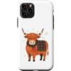 Christmas Highland Cow Custodia per iPhone 11 Pro Highland Cow Winter Tartan Plaid Scarf Christmas Farmhouse
