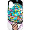 Art Pop Mobile Gallery Custodia per iPhone 16 Illustrazione fumetto della palla della discoteca dello specchio del cantante di pop art