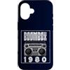 Retro Boombox 70s 80s Music DJ Cassette Custodia per iPhone 16 Boombox - Lettore CD con audiocassetta, radio AM FM 1980